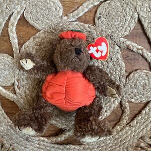 vintage Ty Attic Treasures Collection "Peter" pumpkin bear 1993 PVC PELLETS